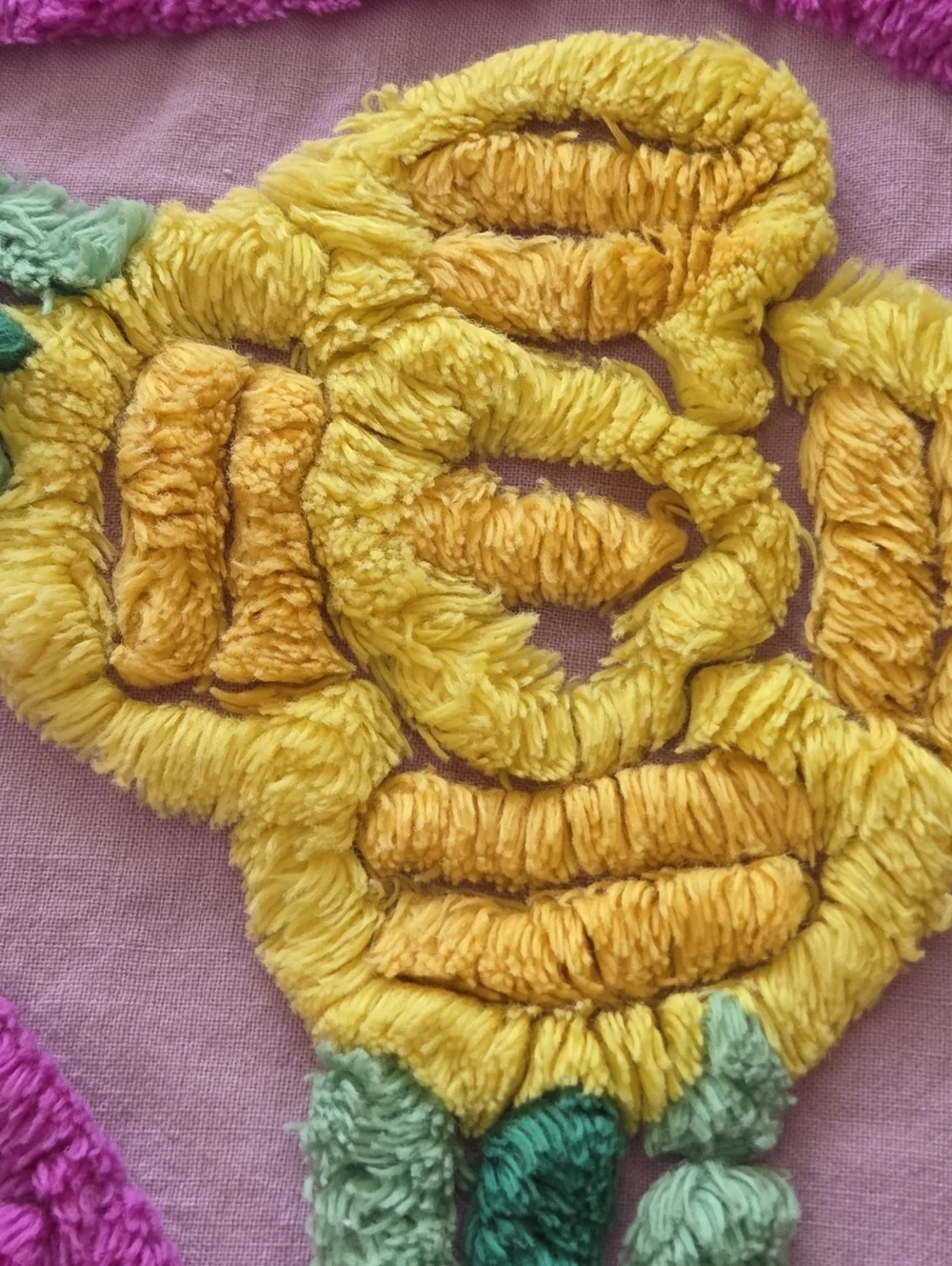 Vintage Chenille Peacock Bedspread Purple 98